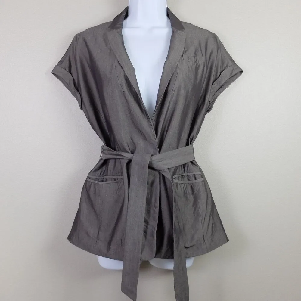 Banana Republic Gray Tie-Front Tuxedo Vest Size 2